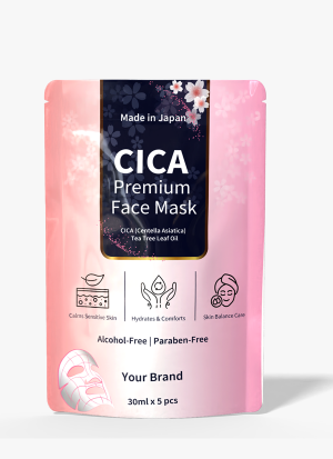 CICA Anti-inflammatory Face Mask with Collagen | Skin Calming & Hydrating | Made in Japan | 30 mL × 5 Masks