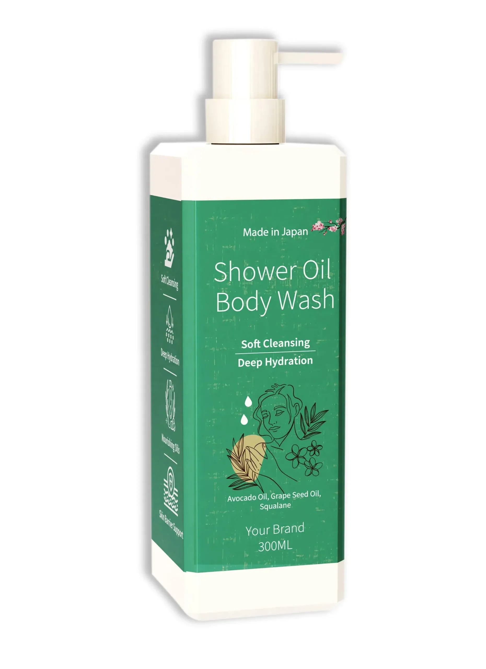 Shower Oil Body Wash | Hydrating, Gentle Cleansing | Unisex | Made in Japan